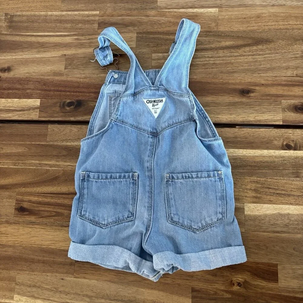 OshKosh B'gosh‎ Short Overalls Shortall Toddler Size 3 Denim Classic